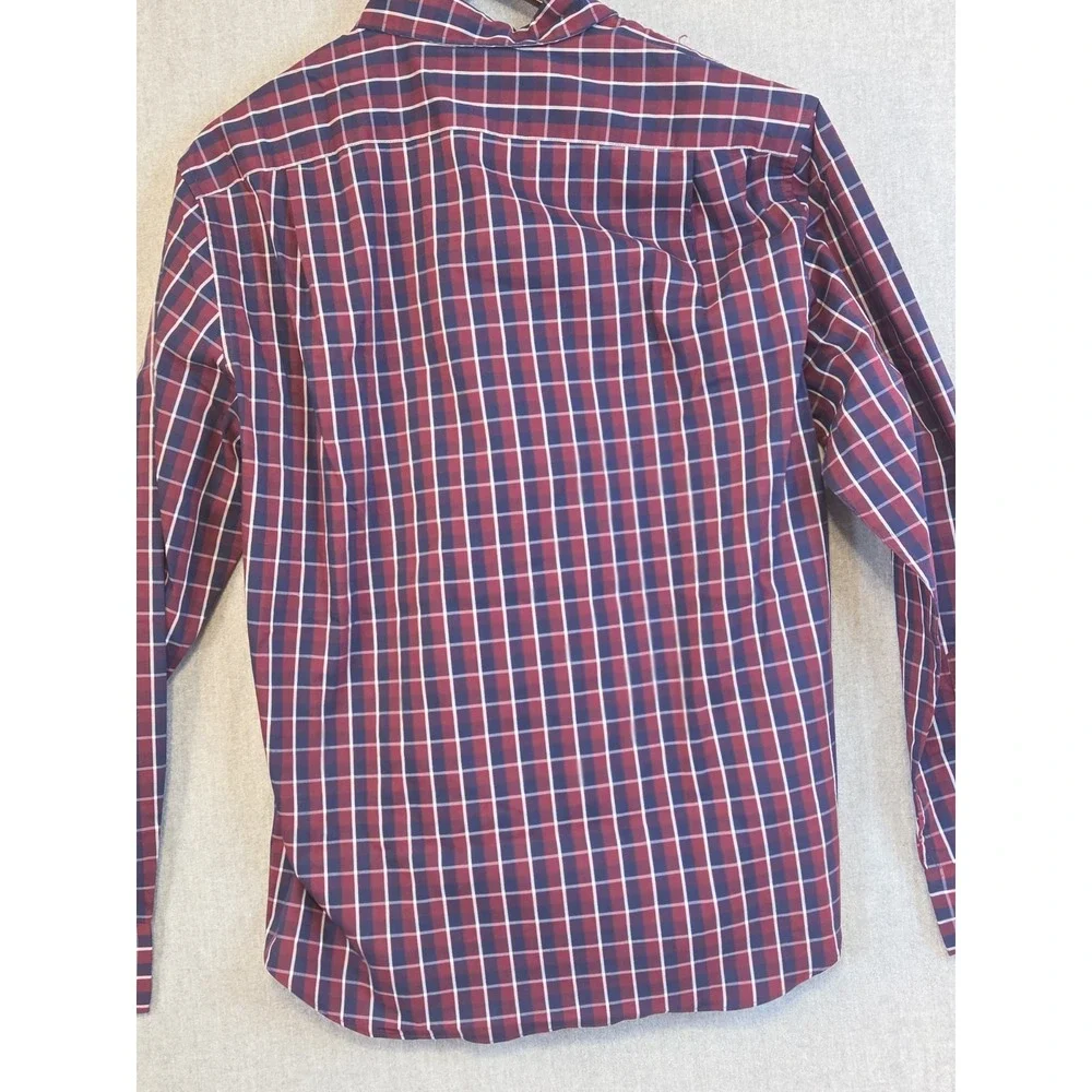 J Crew‎ Performance Stretch Shirt Men's L Long Sleeve Blue Red Check Wicking NEW